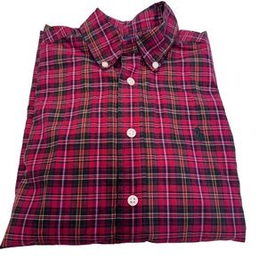 Ralph Lauren Polo Boys Sz. M (12-14) Classic Red/ Green Plaid Button Up shirt